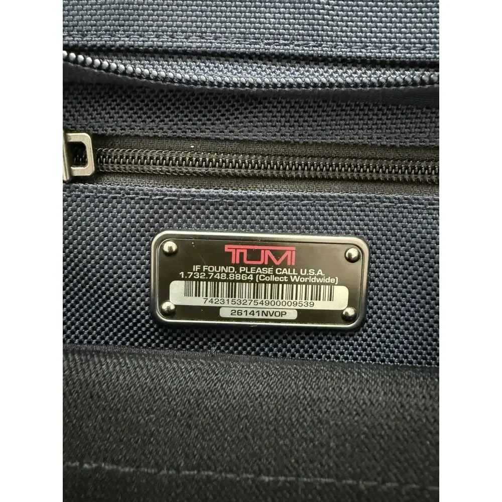Tumi Alpha 26141 Gen 4 Expandable Organizer Briefcase Navy Blue Nylon w/ Strap